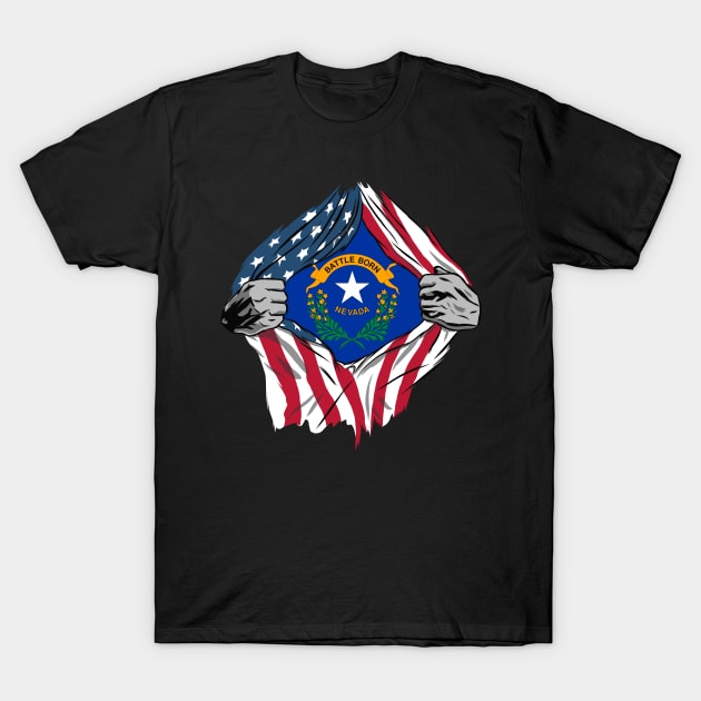 USA American Grown Nevada Flag T-Shirt by tobzz